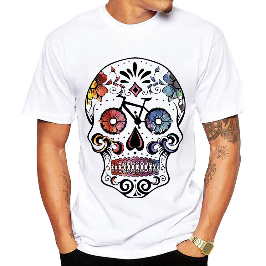 Men's T‑Shirt con Stampa Retro Bike – Maglietta Uomo Sportiva Vintage