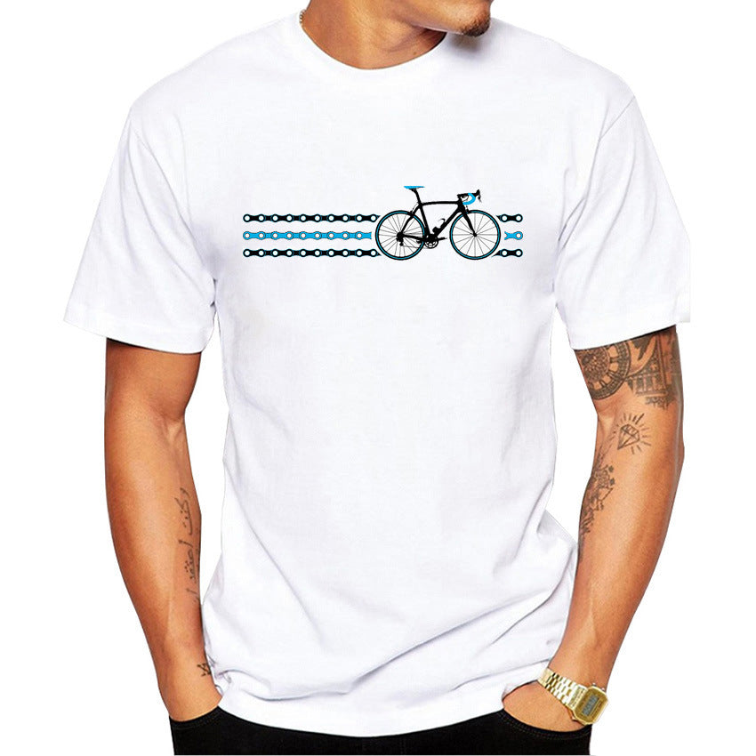 Men's T‑Shirt con Stampa Retro Bike – Maglietta Uomo Sportiva Vintage