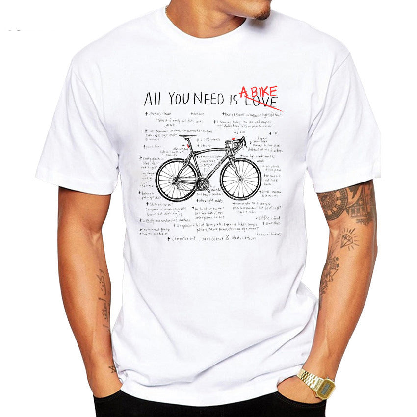 Men's T‑Shirt con Stampa Retro Bike – Maglietta Uomo Sportiva Vintage