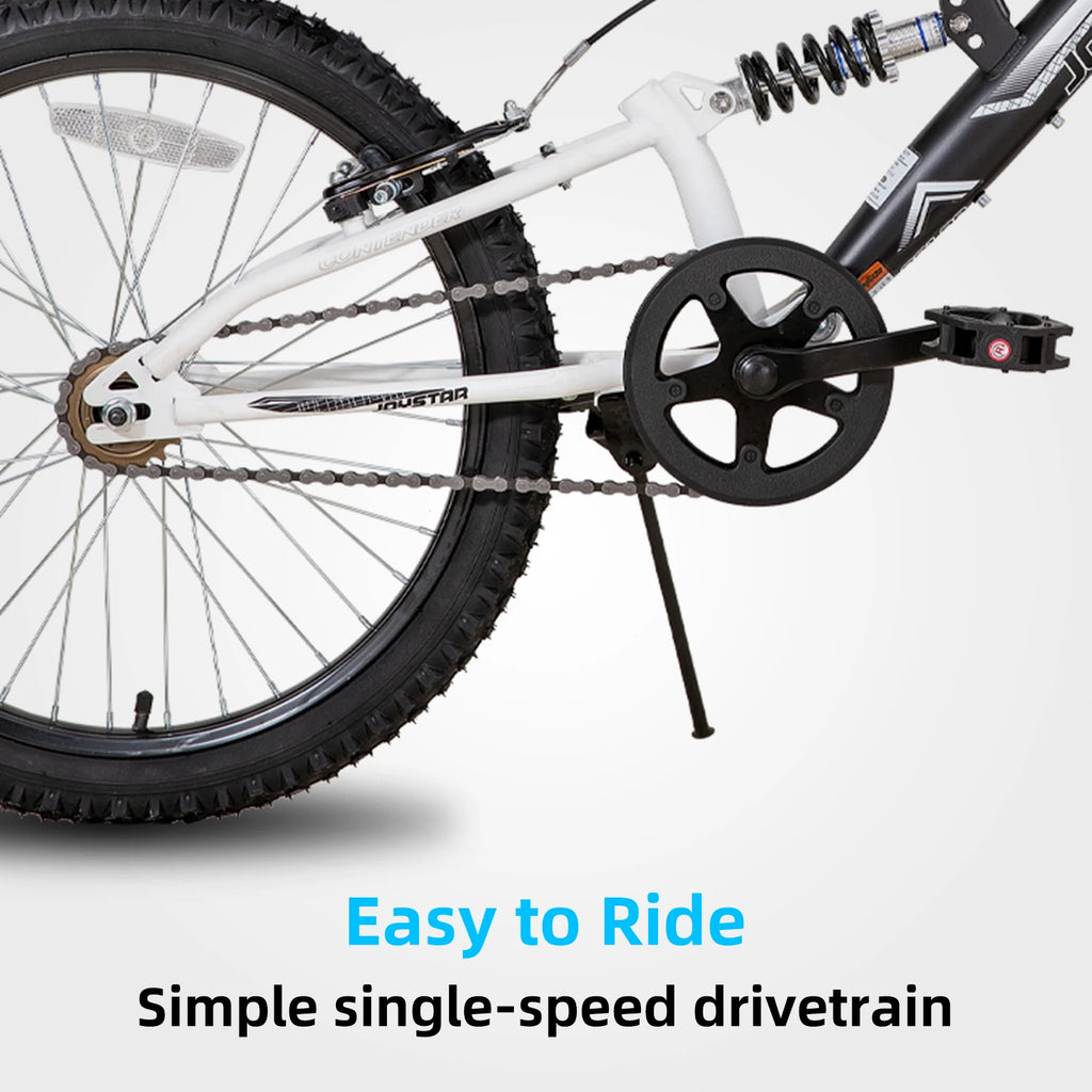 OYSTAR Mountain Bike 20" per Bambini 5–13 Anni – Doppia Sospensione, Telaio Robusto