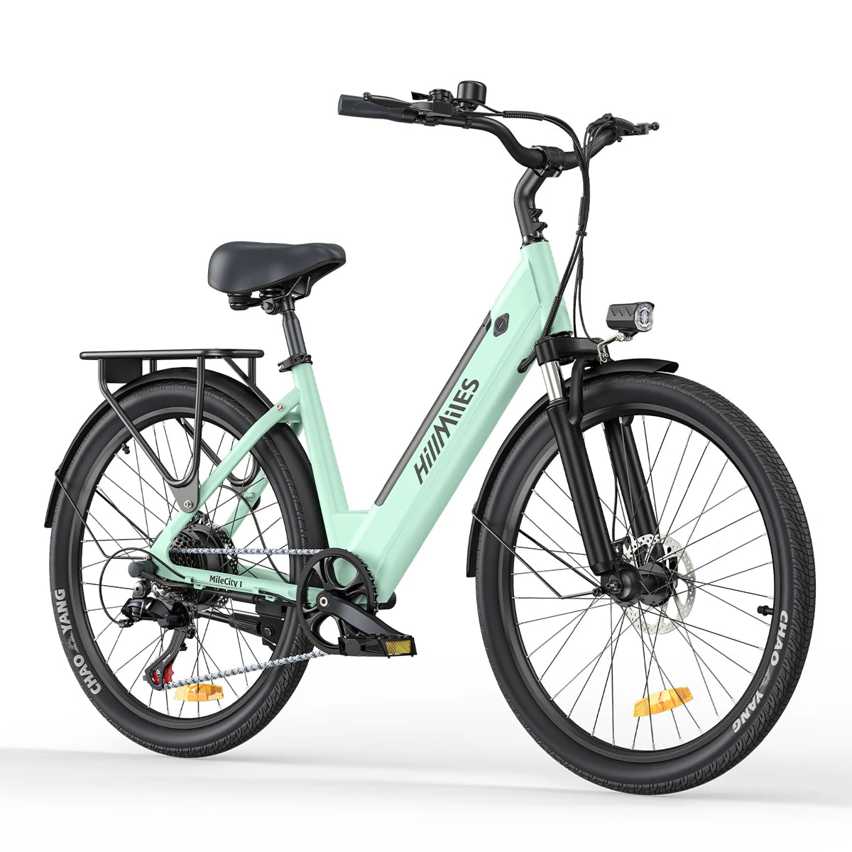 MileCity 26" E‑Bike da Città – Autonomia 120 km, Motore 250W, Batteria 36V 13Ah, 25 km/h, 7 Marce, Freni a Disco