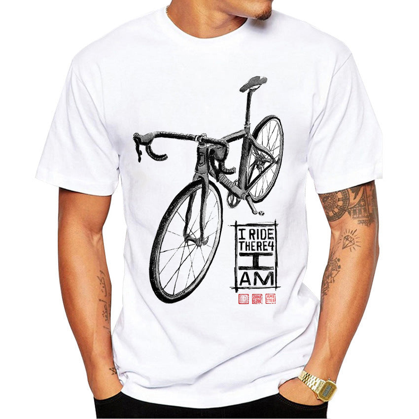 Men's T‑Shirt con Stampa Retro Bike – Maglietta Uomo Sportiva Vintage
