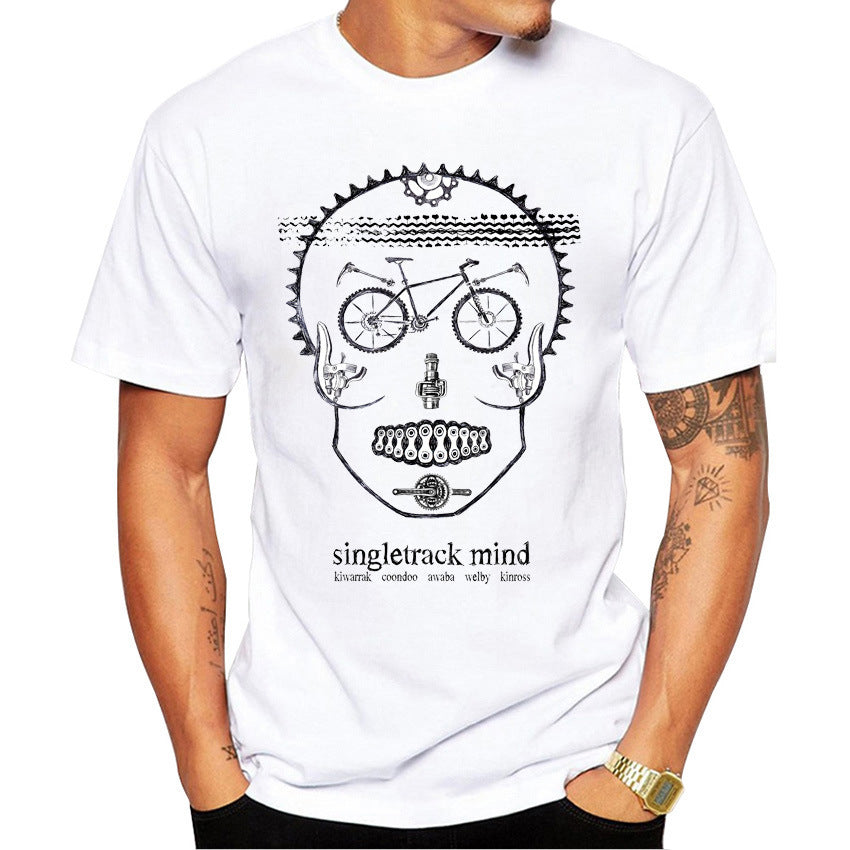Men's T‑Shirt con Stampa Retro Bike – Maglietta Uomo Sportiva Vintage